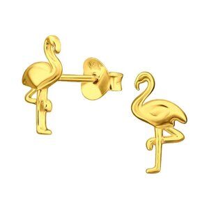 14k Gold Flamingo Tiny Stud Earrings